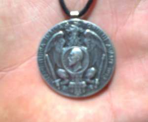 MEDALION CAROL I din 1913
MEDALION din ARGINT CAROL I din,  pe care scrie pe fata : -in amintirea i