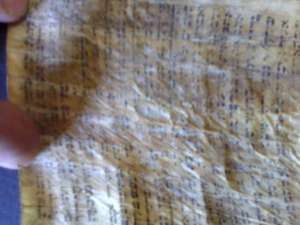 pergamente scriere ebraica veche din vechiul testament pe piele(materialorganic)