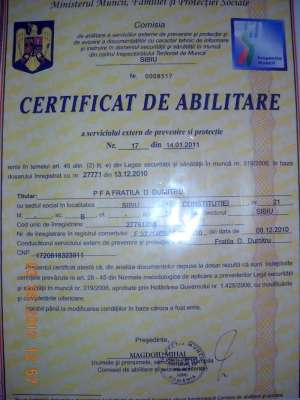 PFA,  prestez servicii complete in domeniile SSM si PSI.