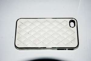 CARCASA HUSA CHROME LUXURY IPHONE 4 4S SPATE PIELE LEATHER