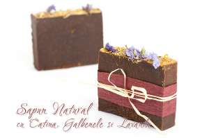 Sapun Natural cu Catina,  Galbenele si Lavanda