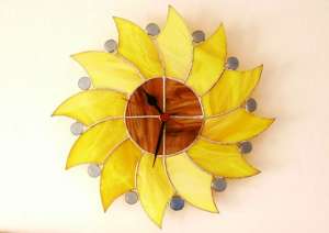Ceas de perete Tiffany Sunflower