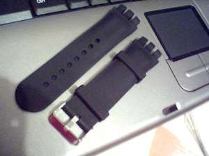 curea swatch neagra din silicon de 21mm-23mm,   latime. Tel. 0764.533.165