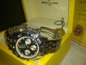 BREITLING CHRONOMAT AUTOMAT CHRONOGRAPH SILVER SWISS REPLIC 7750 VALJOUX .