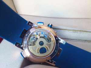 ulysse nardin el toro gmt automatic. rosse gold case. blue dial. mecanism 7750 swiss .