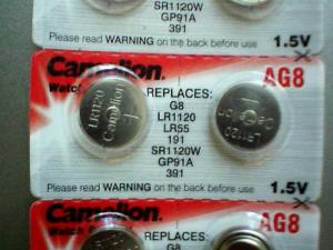baterie ceas Camelion(Germania)-AG5-LR754-LR48-393-SR754SW,   AG8-LR1120-LR55-391-SR1120SW.