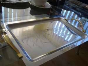 tava inox suflata cu aur 24k