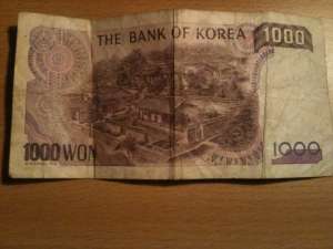 VAND BANCNOTA DE 1000 WON KOREANA