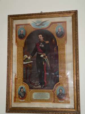 Litografie Alexandru Ioan Cuza si Elena Cuza
