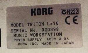 vand clapa korg triton Le 76