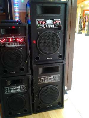 Boxe Karaoke amplificat, 120w cu slot usb/mp3 si microfon