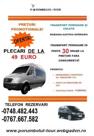 TRANSPORT PERSOANE IN/DIN TOATA EUROPA
