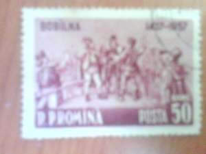 vand timbru,   *****MINA BOBILNA 1437-1957,  al 3-lea concurs si festival international bucuresti 1