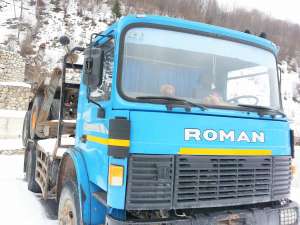 Autospeciala transport busteni ROMAN  cu troliu