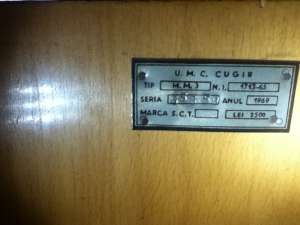 masina  de  cusut ILEANA tip M.M.3   N.I.1713-65 SERIA 35659 DIN ANUL 1969 marca S.C.T. PERFECT FUNC
