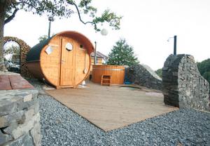 Sauna barrel - sauna de exterior ORIZONTALA