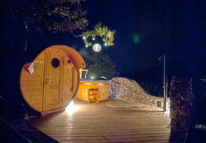 Sauna barrel - sauna de exterior ORIZONTALA