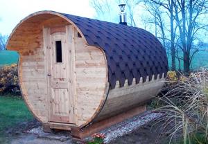 Sauna barrel - sauna de exterior ORIZONTALA