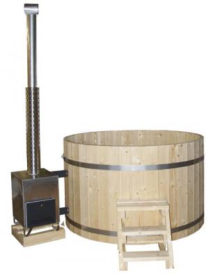 Ciubar - Hot tub din lemn - soba externa