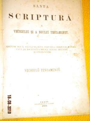 VAND SANTA SCRIPTURA 1874