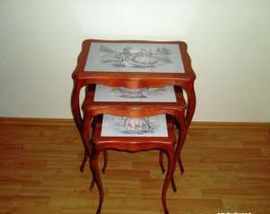 set masute rococo faianta pictata manual, 500 ron