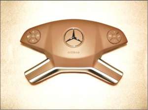 Volan piele CREM cu DSG si airbag MERCEDES ML ,  W164 facelift model 2008 -2011