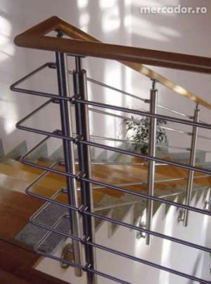 Balustrade din inox cu lemn