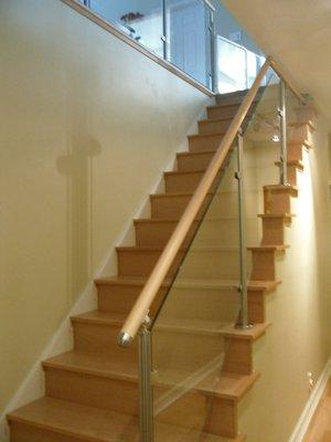 Balustrade din inox-sticla-lemn