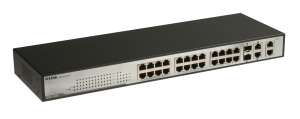 SWITCH d-link managed 24-port 10/100 web smart des-1228+4 gigabit ports+2 combo sfp slots