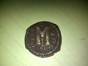 moneda vizantina ce dateaza din anul 587 dupa hristos