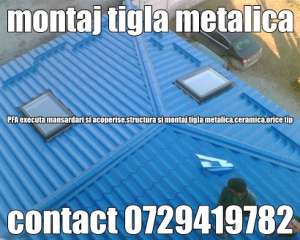 Montaj acoperis, tigle metalice si dulgherie