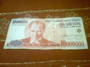 bancnota 10.000.000 lire turcesti
