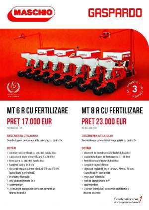 Promotie semanatori pneumatice de precizie Gaspardo MT