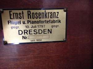 Vand Pianina Ernst Rosenkranz Dresden - 1850