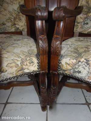 2 FOTOLII STIL LOUIS XVI IN STEJAR CU TAPISERIE DECOR FLORAL