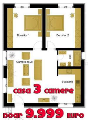 Casa 3 Camere doar 9.999 Euro - Pret Garantat - Proiect inclus