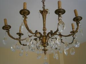 V�nd candelabru italian alamă şi cristale