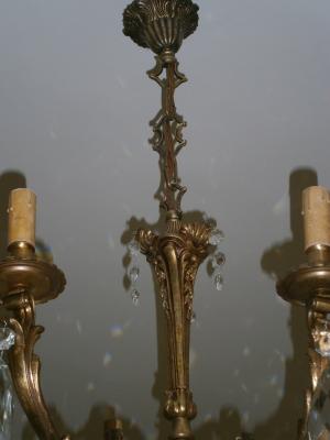 V�nd candelabru italian alamă şi cristale
