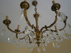 V�nd candelabru italian alamă şi cristale