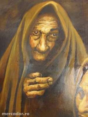 Tablou 2 personaje ,  ulei pe panza ,  semnat G. GALLER, 1968,  500 euros