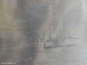 Tablou ,  ulei pe panza , pescar ,  semnat MAURIN,  180 euros