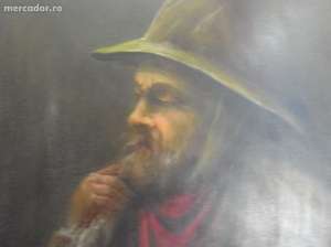 Tablou ,  ulei pe panza , pescar ,  semnat MAURIN,  180 euros