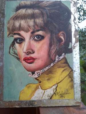 Veronica Micle-pictura pe lemn F.V Cobzariu 1944