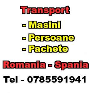 Transport Masini,  Persoane si Pachete pe ruta Romania-Spania si retur