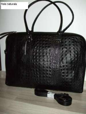 Geanta neagra din piele naturala,       marime XL