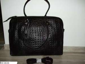 Geanta neagra din piele naturala,       marime XL