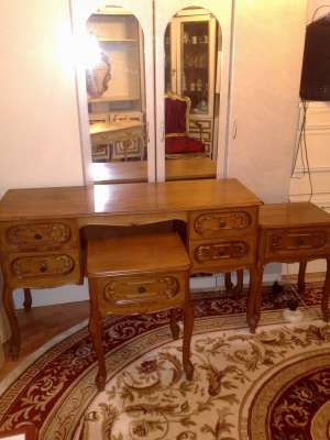 set birou si noptiere stil baroc-rococo-ludovic