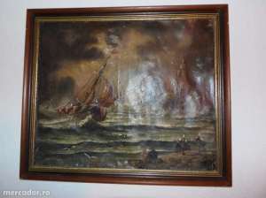 TABLOU PEISAJ MARIN,  ULEI PE PANZA 600 EUROS