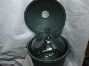 Damigeana 50L cu cos din plastic,   damigeana sticla