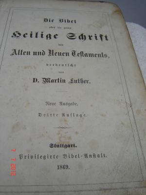 Biblie germana de colectie din anul 1869